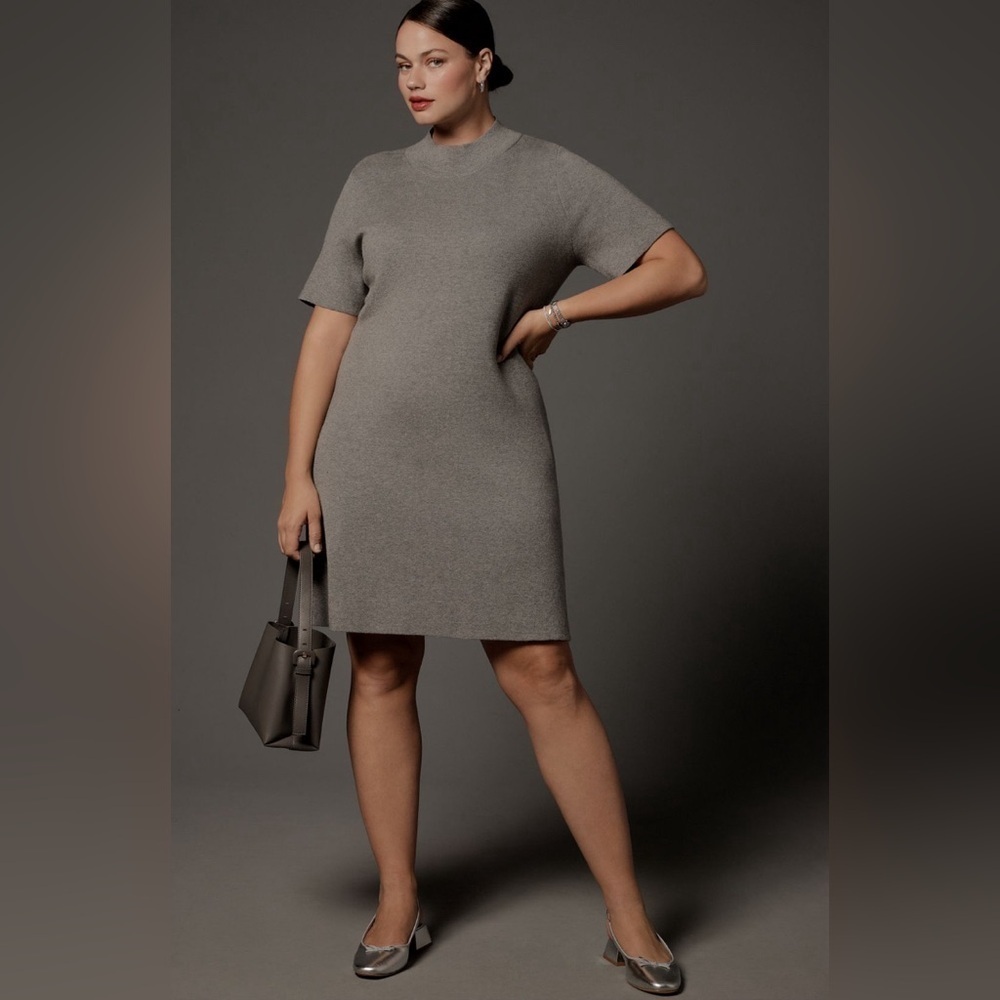 NWT! Anthro The Nina Short-Sleeve Mock-Neck Mod Mini Dress - Multiple Size🏀 - Picture 6 of 10